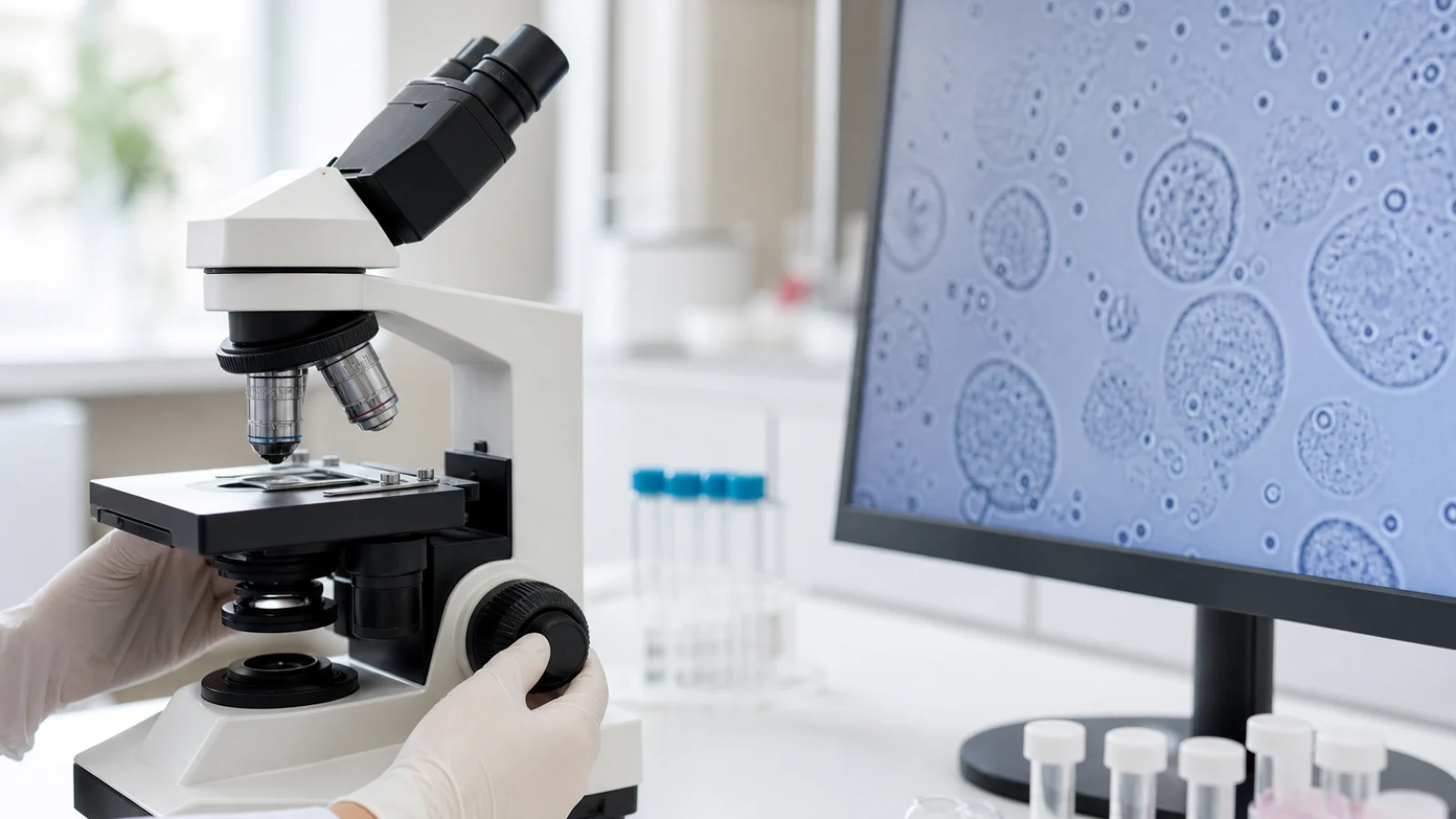 Yüksek büyütme ile sperm seçimi incelemesi